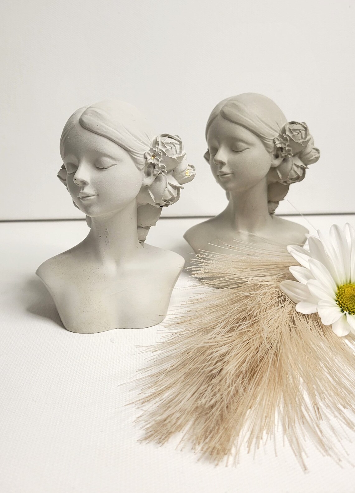 Statue Bust, Statue Decor, Bookshelf Decor, Woman Statue, Boho Decor