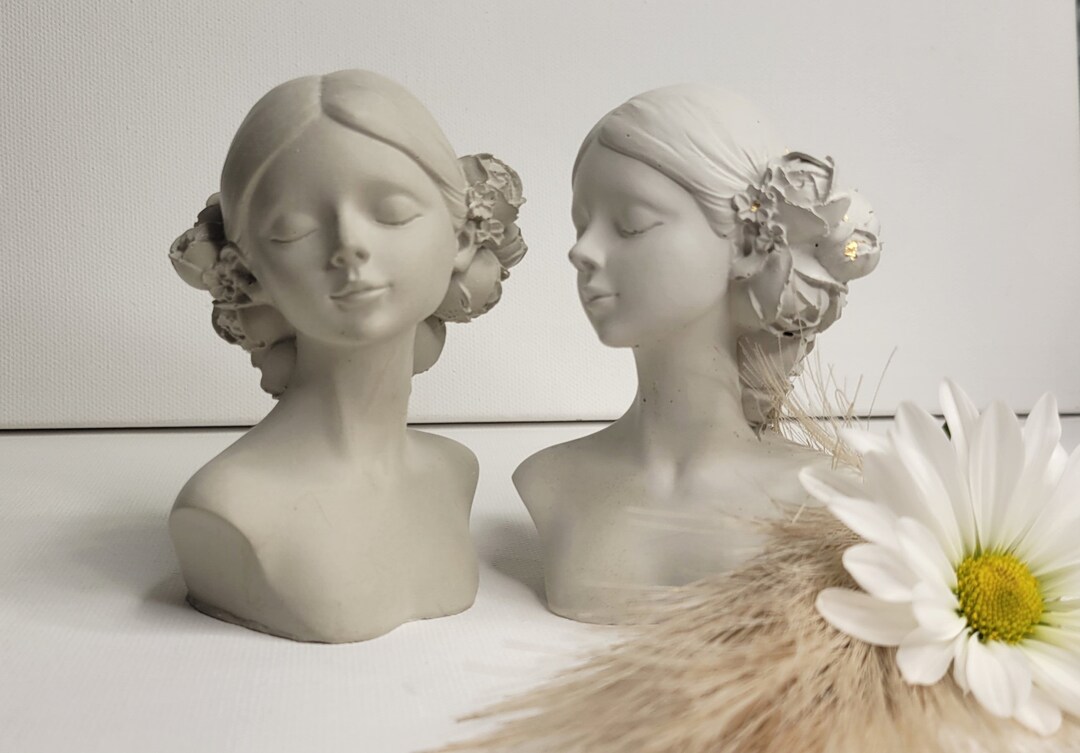 Statue Bust, Statue Decor, Bookshelf Decor, Woman Statue, Boho Decor