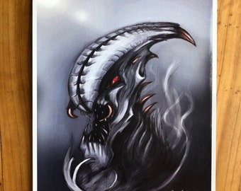 Monster digitale schilderij PRINT - origineel schepsel ontwerp