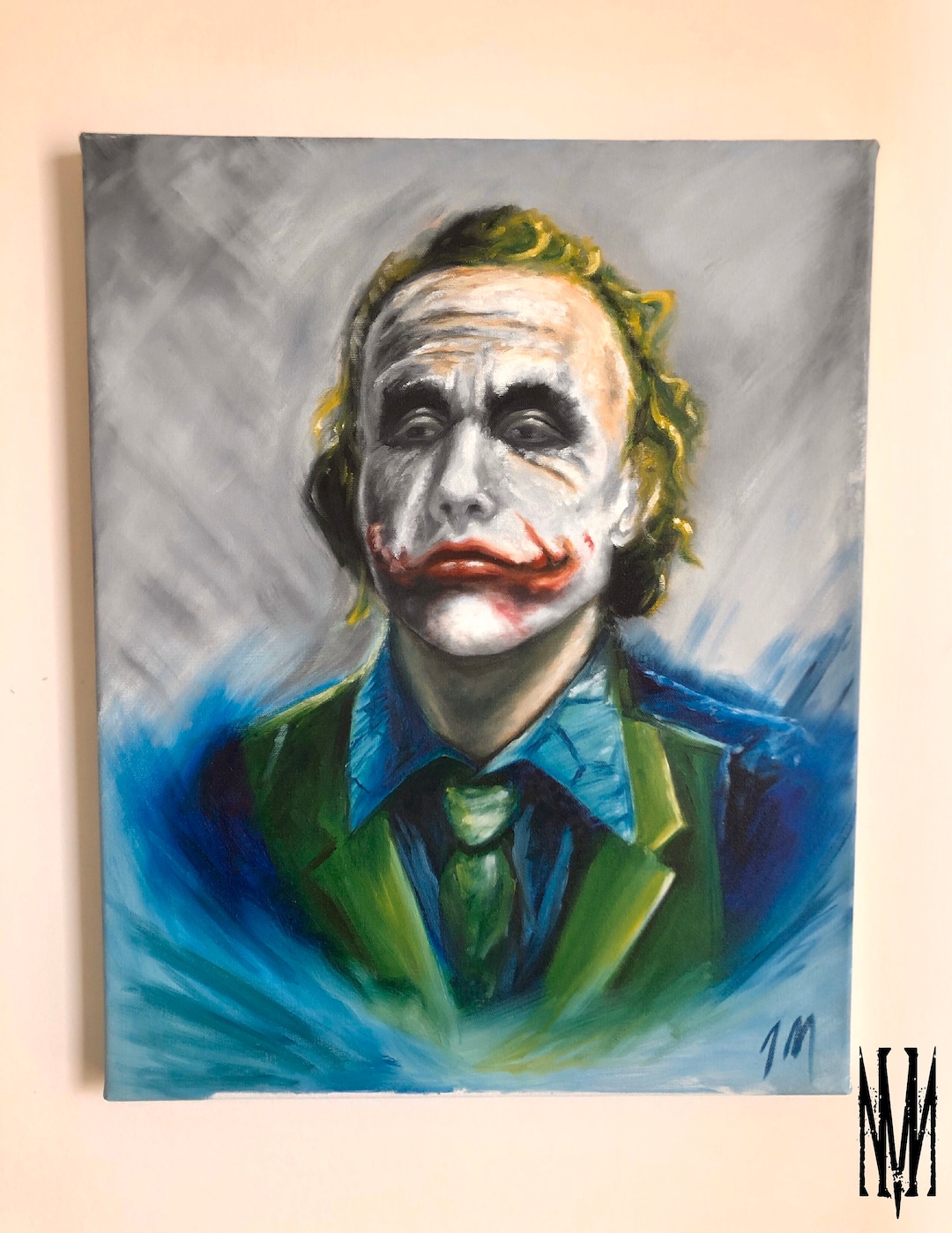 Heath Ledger Joker Oil Painting - on Canvas - Etsy