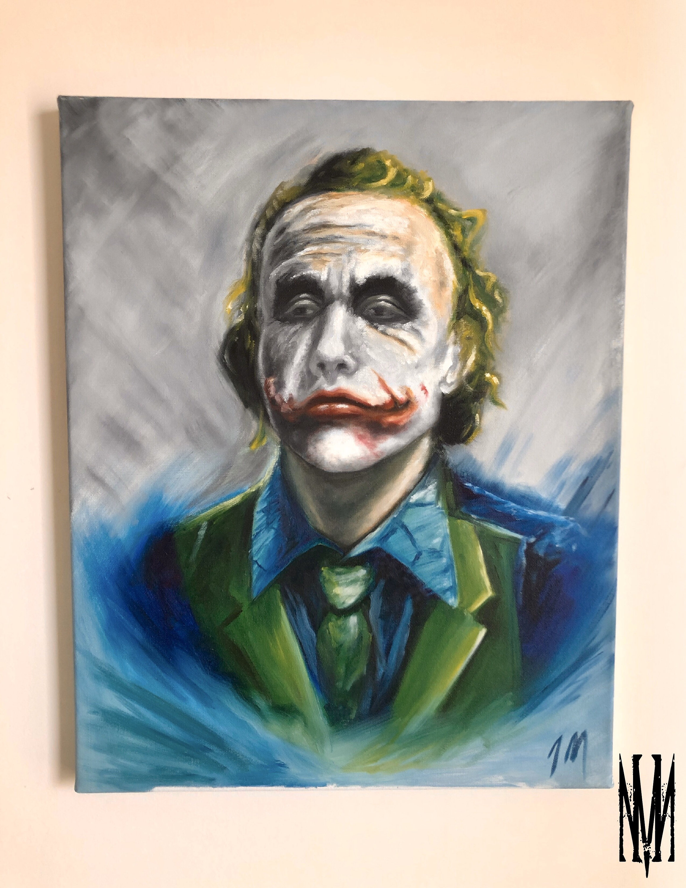 Heath Ledger Joker Oil Painting - on Canvas - Etsy