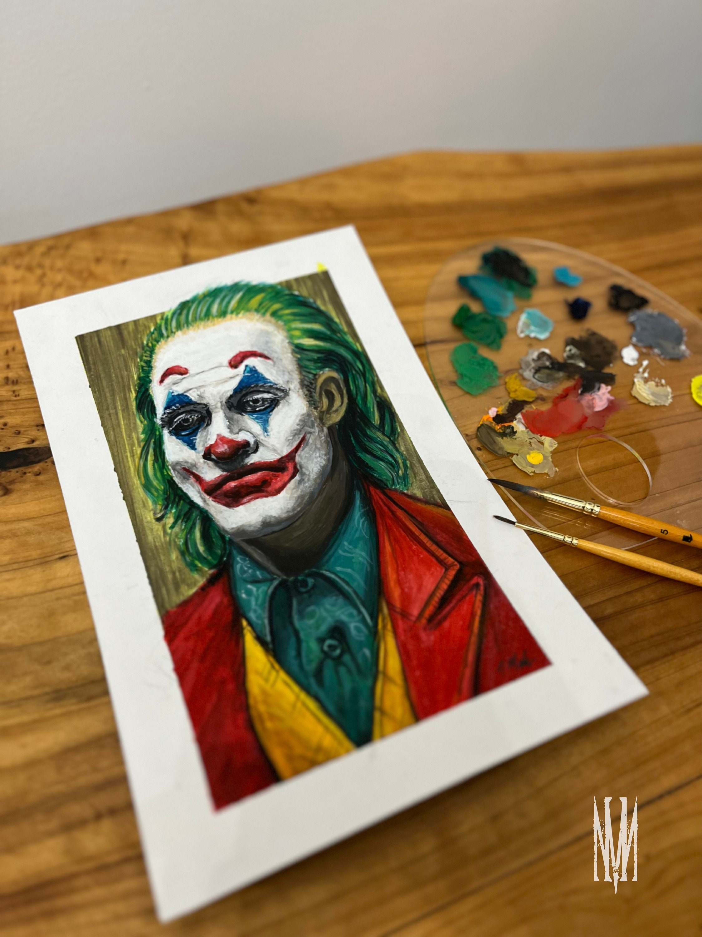 JOKER 油絵アート Joker Street Scene Print – Iconic DC Villain Walking Through the