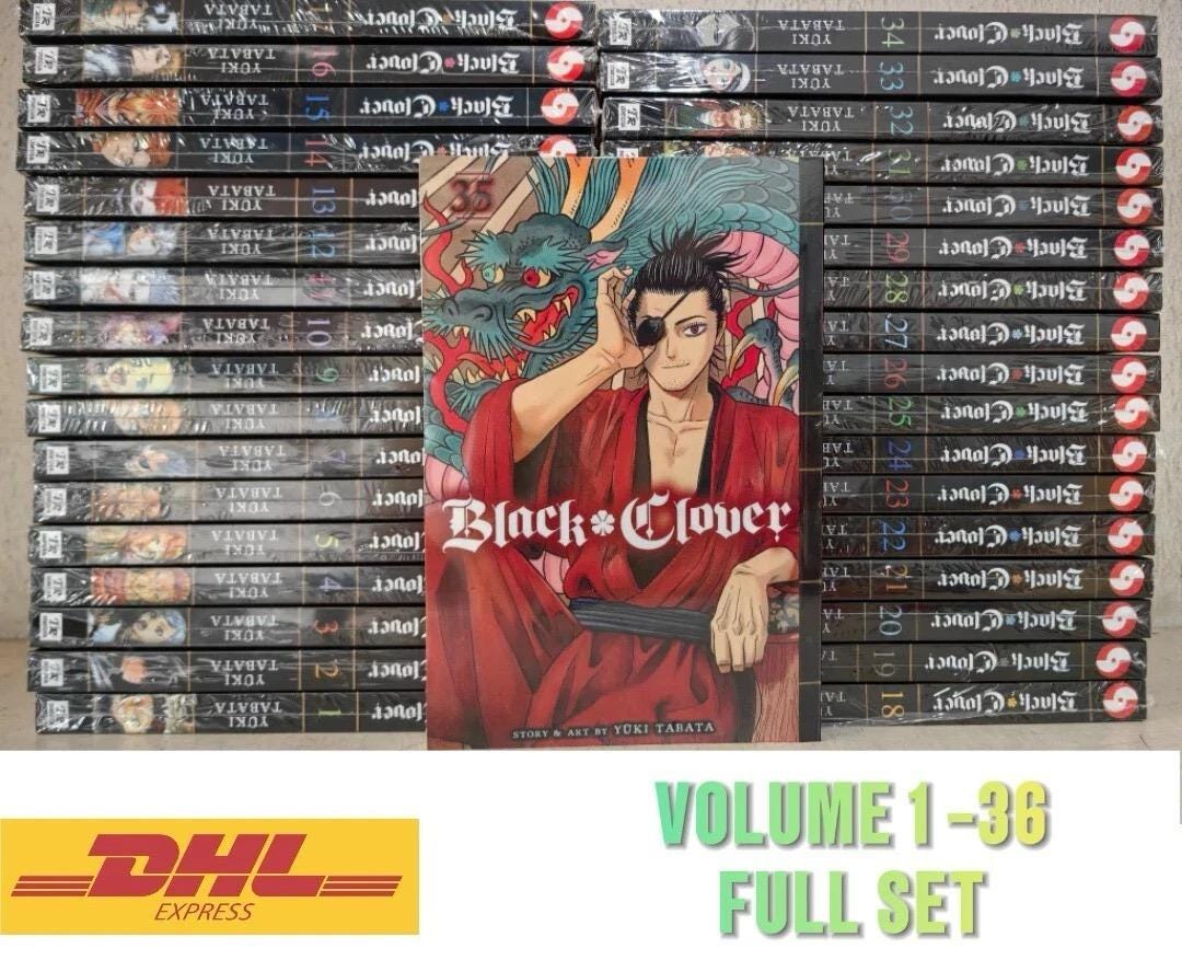 Manga Black Clover Complete Set Vol 1–36 English Comics by Yuki