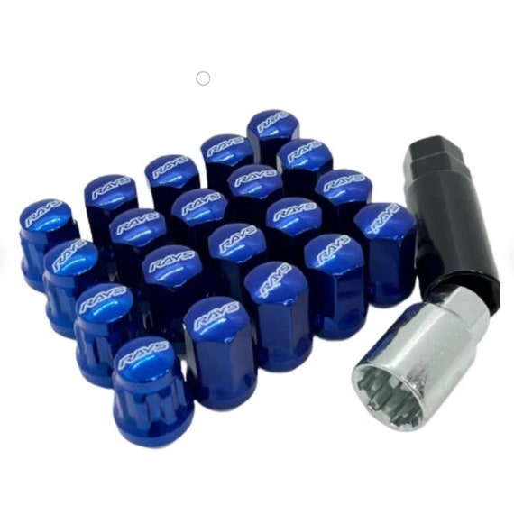 M12x1.25 RAYS 17HEX 32mm Silver Steel Wheel Lug Lock Nuts 20pcs /set