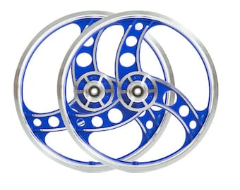 BMX Bicycle 20"ALLOY Sport Rim BLUE color Wheelset Expedite Shipping