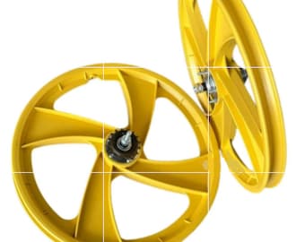 BMX-fiets 20" PVC-sportvelg (geel) 4 SPAKEN wielset Versnelde verzending