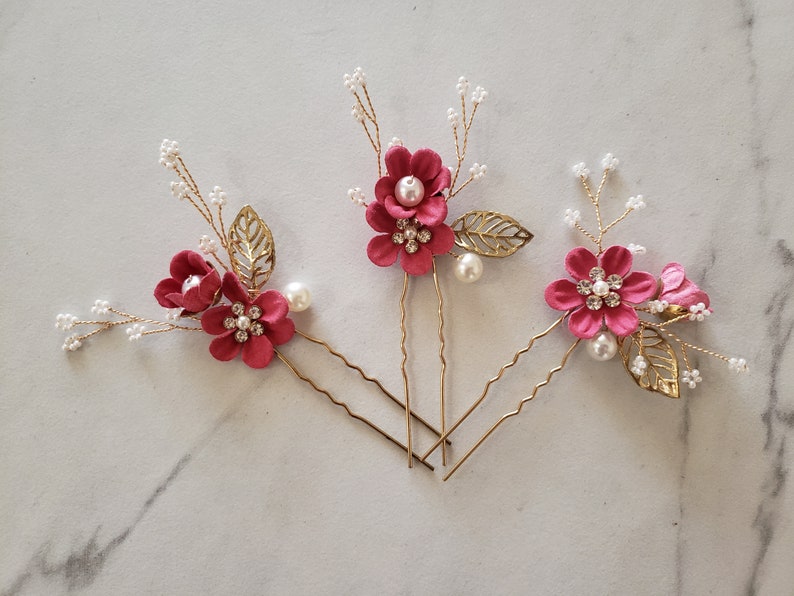 Pearl Crystal Flower Wedding Hair Pins Bridal Hair Pins Hair Jewelry Hair Vine Wedding Hair Accessory,Sea Foam Green and Gold Hair Pieces