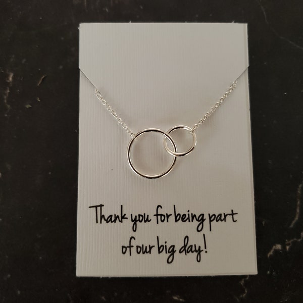 Infinity Choker, Interlocking Circle Necklace, Sterling Silver Double Circle, Circle Necklace, Infinity Circle, Bridesmaid Jewelry Gift