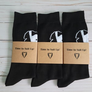 Personalized Tuxedo Groomsmen Socks, Groomsmen Gift, Groomsman Proposal Box, Best Man Gift, Funny Sock, Groomsmen Proposal Box, Usher Gift