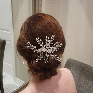 Crystal Hair Clip Large Wedding Hair Accessory Bridesmaid Gift For Mother Of The Bride Hair Piece Wedding Hair Pin Foral Bridal Hair Comb
