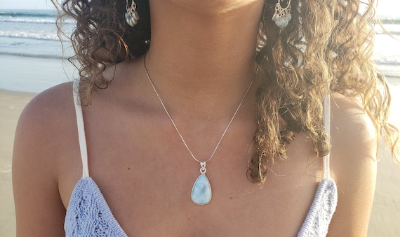 Larimar Pendant Necklace,