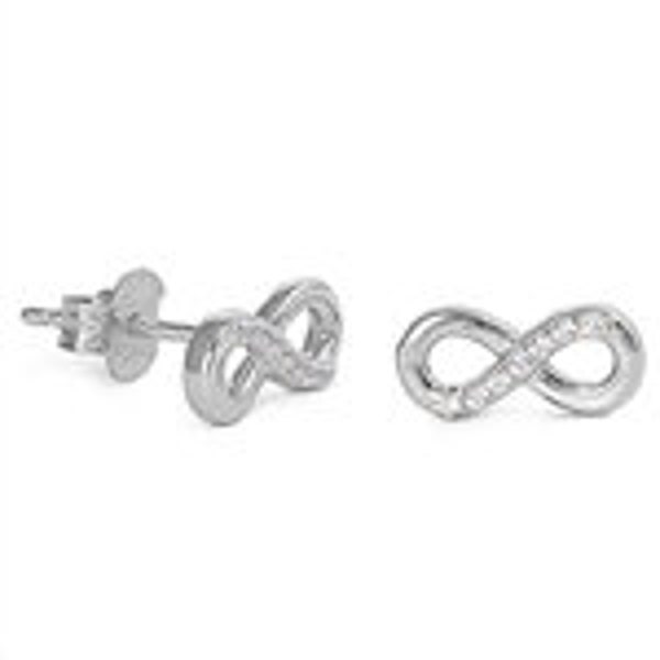 Summer Jewelry Tiny Infinity Earring CZ Dainty Earring Silver Infinity Minimalist Stud Tiny Stud Earring Infinity Earring Sterling Silver