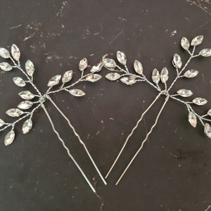 Bridal Hair Pin Crystal Wedding Hair Pin Hair Jewelry Hair Vine Wedding Hair Accessory Silver  Bridal Shower Gift For Her Wedding Hair Clip