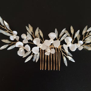 Bridal Hair Comb Crystal Flower Wedding Hair Pin Hair Jewelry Bridal Hair Vine Wedding Hair Accessory Rose Gold Bridesmaid Gift For Her Clip