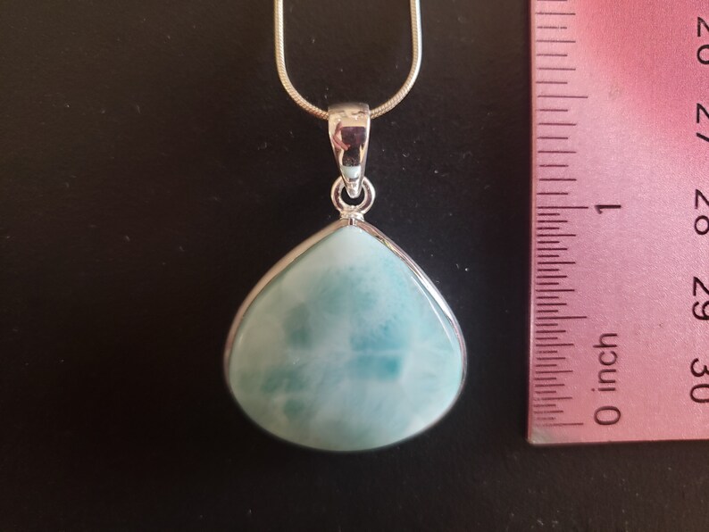 Larimar Pendant Necklace 925 Sterling Silver Italian Chain | Etsy