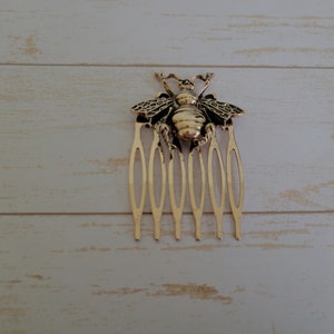 Bridesmaid Gift Bride Hair Comb Honeybee Hair Accessory Gold Bee Hairpin Silver Clip Gold Wedding Hair Accessory Bridal Shower Gift For Her