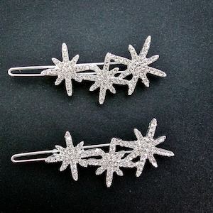 Star Hair Clip Bridal Hair Accessory Celestial Clip Crystal Moon Clip Hair Jewelry Wedding Hair Accessory Crystal Hair Pin Gift For Her