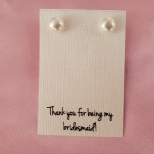 Flower Girl Gift Personalized Bridesmaid Gift Freshwater Pearl Stud Earring Pearl Sterling Silver Minimalist Stud Earring Wedding Jewelry