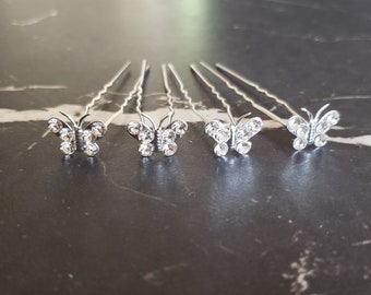 Prom Hair Dainty Crystal Butterfly Hair Pin Bridal Hair Accessory Bridesmaid Gift Wedding Hair Spring Wedding Head Piece Jewelry Hair Clip