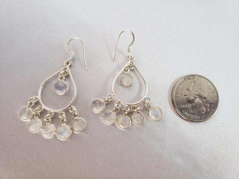 Moonstone Chandelier Earrings Set in Sterling Silver Silver Etsy