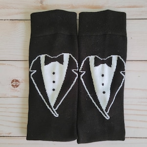 Personalized Tuxedo Groomsmen Socks, Groomsmen Gift, Groomsman Proposal Box, Best Man Gift, Funny Sock, Groomsmen Proposal Box, Usher Gift
