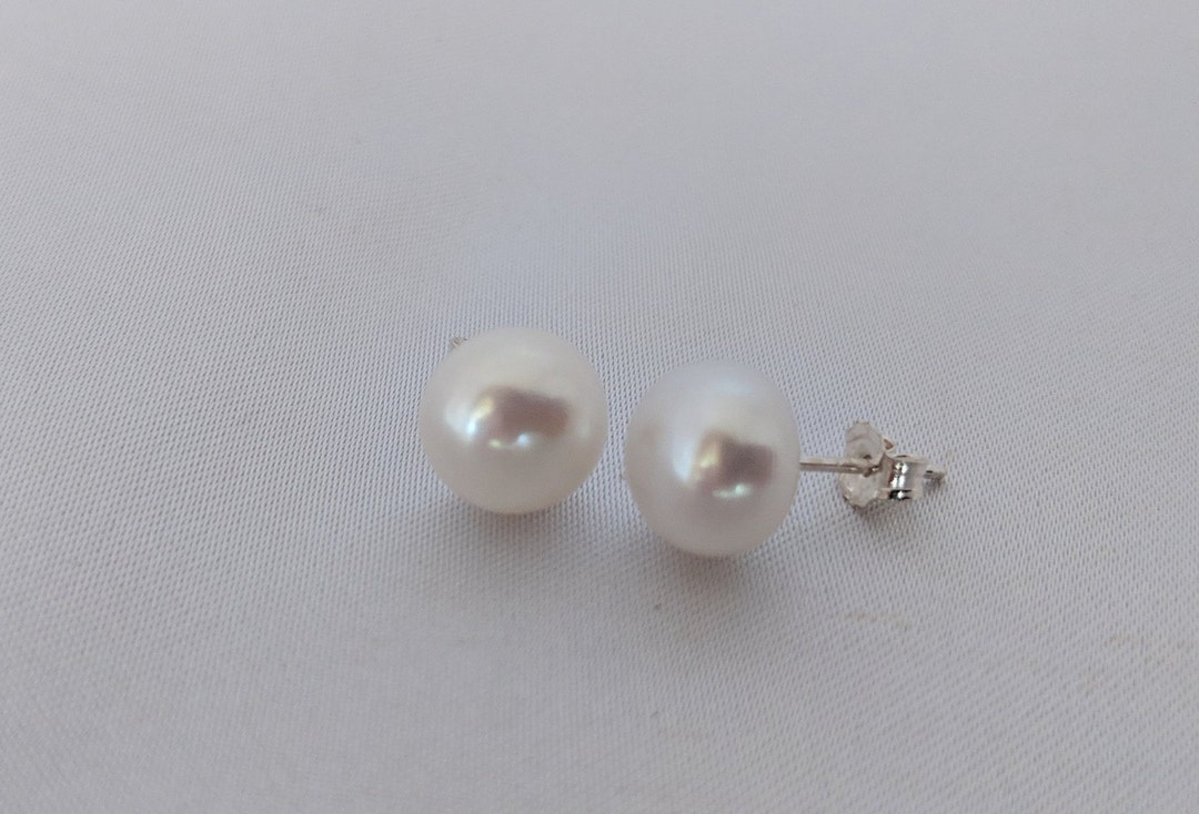 Large Pearl Stud Earrings, Wedding Earrings, Bridesmaid Gift, Pearl ...