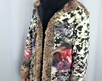 Freedom Lover Coat/Gender neutral fur coat/Burning Man fashion/Streetwear gear/Unisex Psy coat/Hip hop coat/Festival coat/Only Custom ORDER