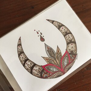 Crescent Mandala Blank Art Card