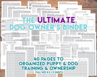 Ultimate Dog Owner Printable Planner Binder, Pet Care Veterinary Records Organizer, Pet Planner, 8.5x11 PDF Instant Download