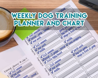 Printable Dog Training Weekly Planner and Tracking Chart! Instant Download, 8.5x11 PDF, Dog Training Planner and Training Log