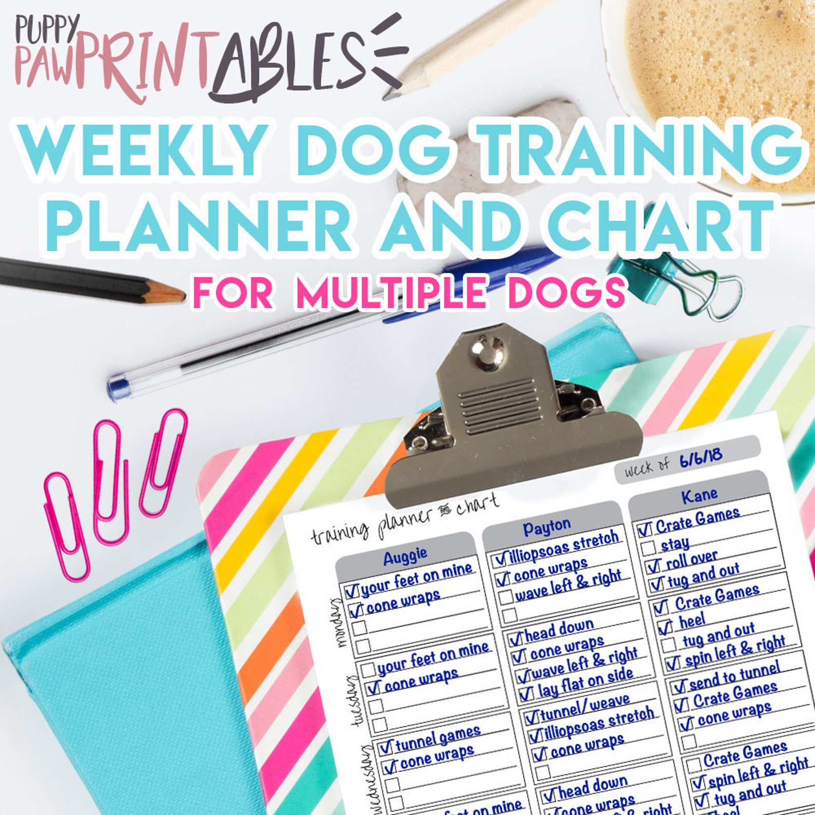 Printable Planner Dog Training Weekly Training Planner and Etsy