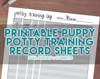 Printable Puppy Potty Training Record! Instant Download, 8.5x11 PDF, Puppy Activity Record, Potty Training Diary, How to Potty Train A Puppy