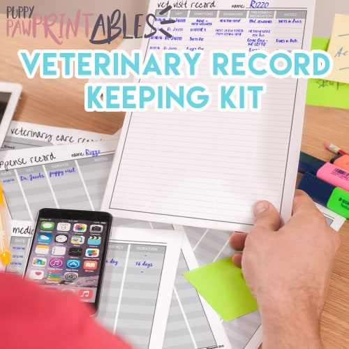 Pet Care Printable Veterinary Record Keeping Kit Vaccination Etsy