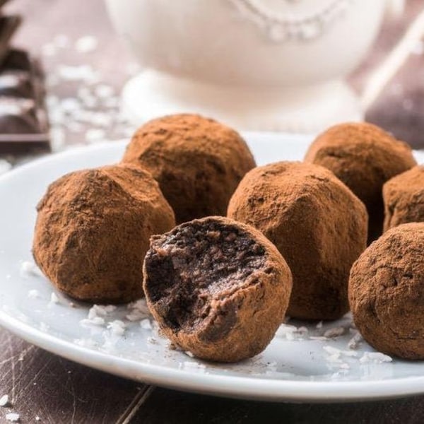 Salted Caramel Whiskey Truffles. A thoughtful gourmet gift for foodies. Hand made.