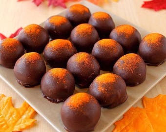 Decadent pumpkin spice Belgian Chocolate Truffles