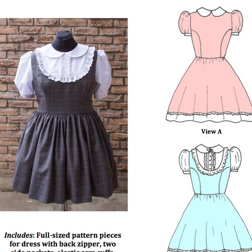 PDF L-3X Lolita Sewing Pattern: #1436 Susie Q OP