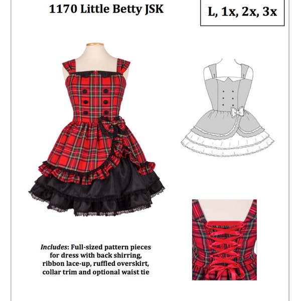 PDF L-3X Lolita Sewing Pattern: #1170 Little Betty JSK