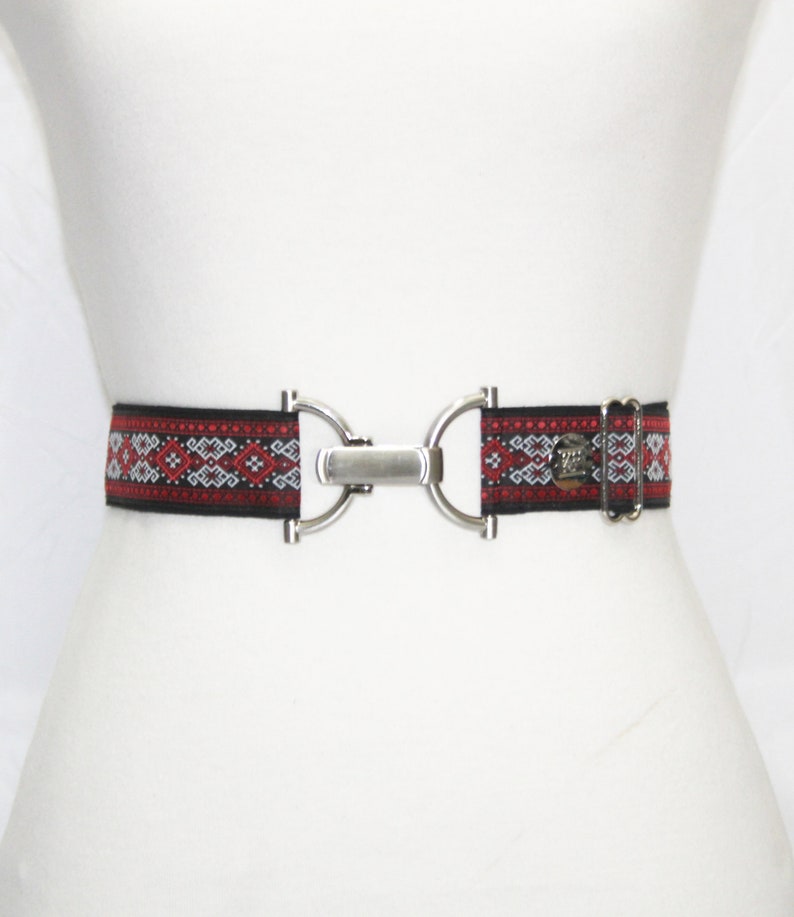 Adjustable equestrian style belt equestrian gift red aztec belt gift for her