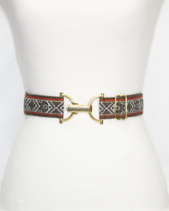 Adjustable equestrian style belt equestrian gift red aztec belt gift for her