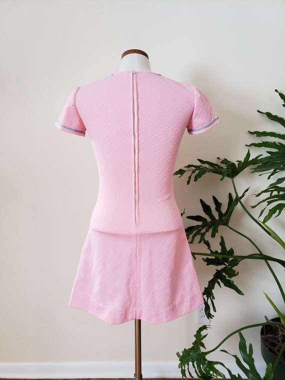 1960s handmade vintage minidress, bubblegum pink … - image 3