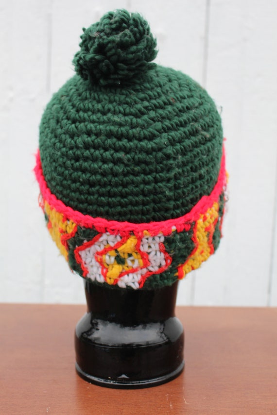 1970s handmade crocheted ski hat, cuffed beanie w… - image 3