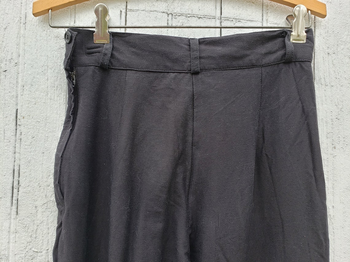 1980s Black Stirrup Pants Skinny Leg With Side Zipper Zydeco - Etsy