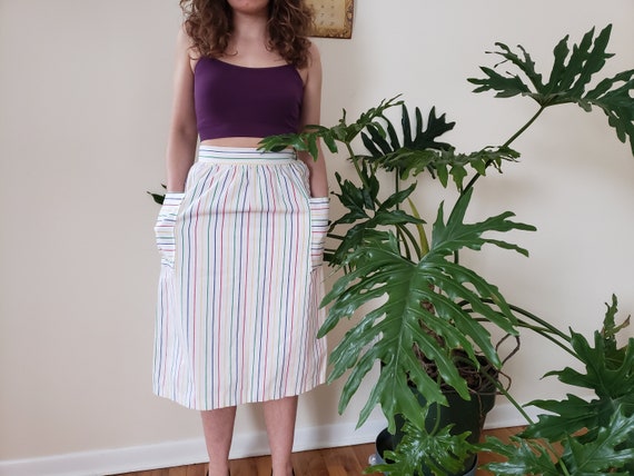 1970s midi skirt with big pockets, cotton canvas,… - image 5