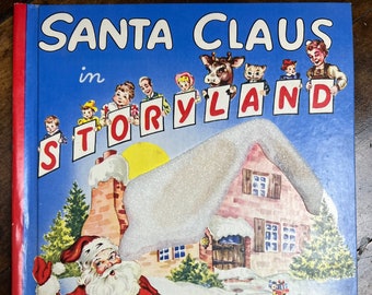 Vintage Santa Claus in STORYLAND Pop-up Christmas Book~ Copyright 1950 Published Doehla Greeting Cards Inc.~ North Pole Holiday Book w/box