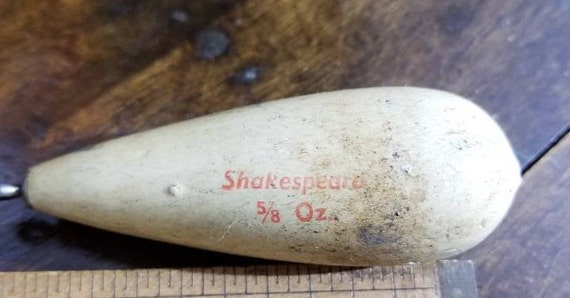 Vintage SHAKESPEARE 5/8 Oz Practice CASTING Weight White Wood Fishing Lure  Tackle Bait Outdoors Fisherman Rustic Cabin Prop Display -  Canada