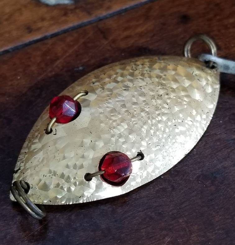 Vintage ACE BAIT Fishing Lure Red Eye WigglerGold Scale Spoon Etsy