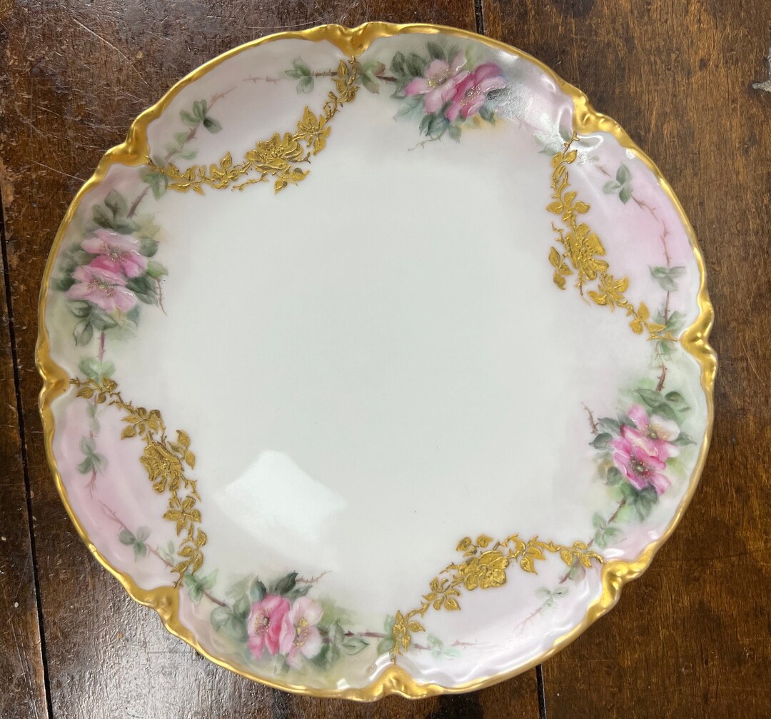 Haviland Limoges France Pink Purple Flowers Porcelain Plate Etsy