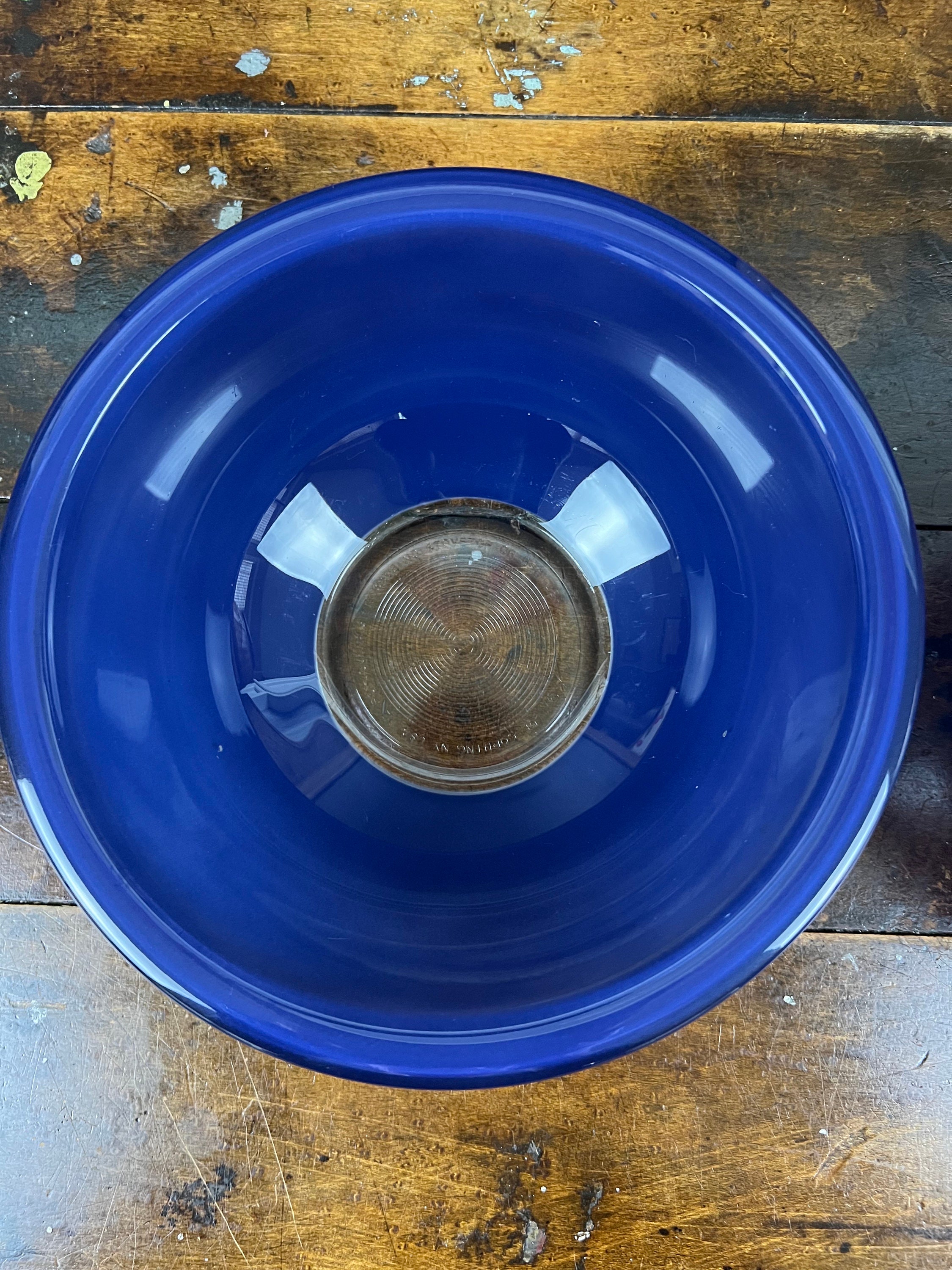 Vintage Pyrex Cobalt Blue Mixing Bowl Set| Clear Bottom Blue Nesting ...