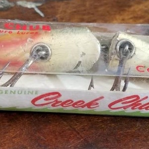 Leurre Creek Chub Vintage – Méné Bois 1601P Avec Boîte – Pêche Brochet/ Perche