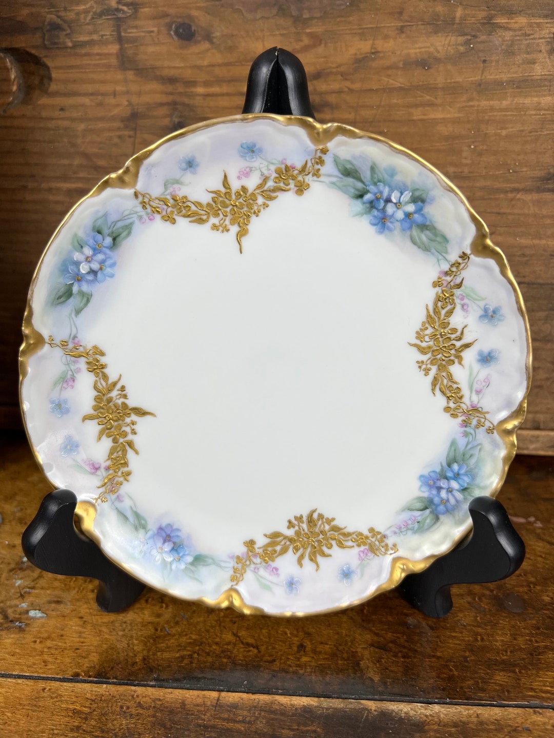 Haviland Limoges France Me Not Flowers Porcelain Plate 6antique